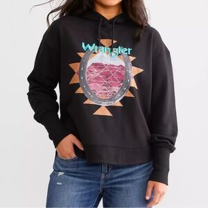 Wrangler Retro Graphic Hoodie Size Medium Black